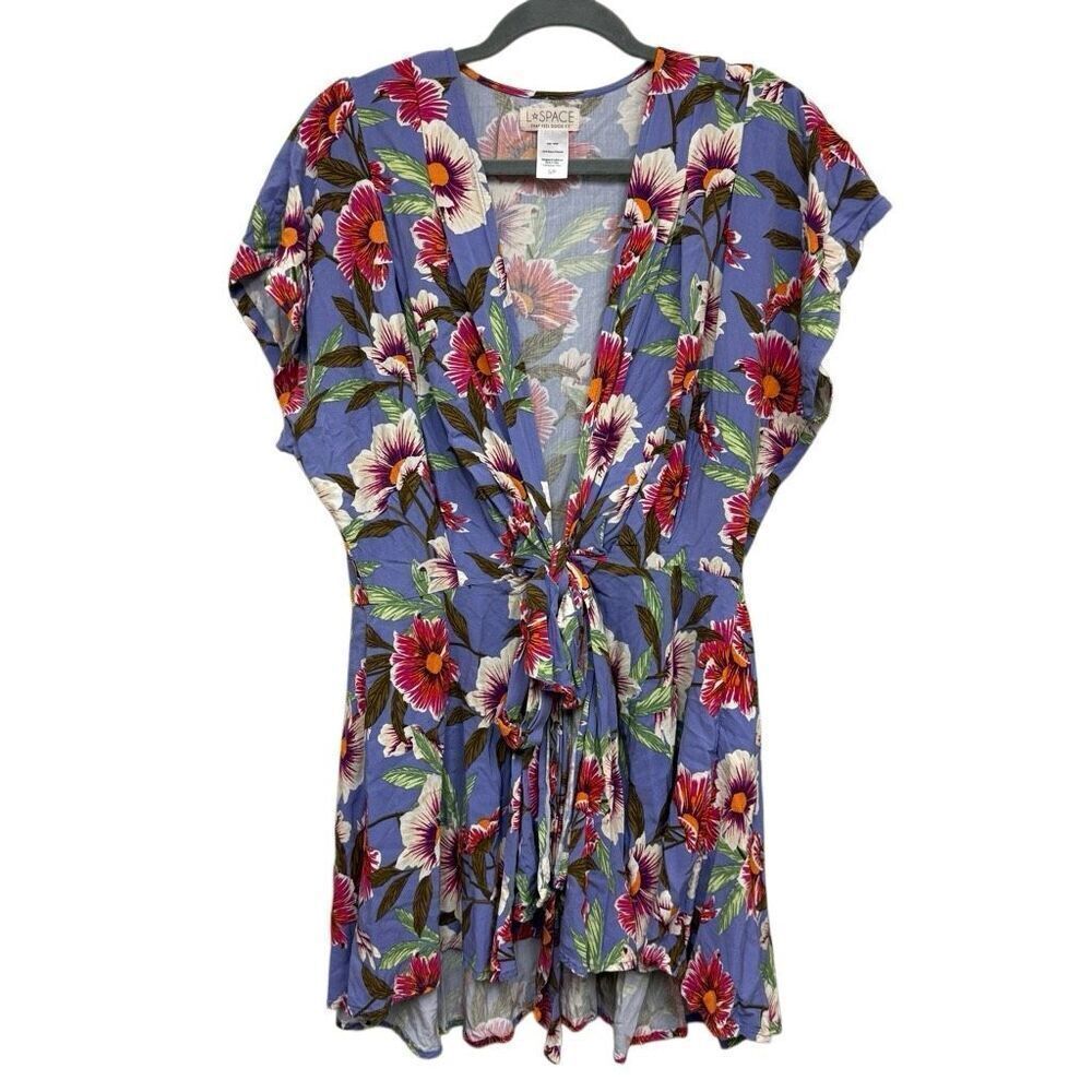 L*Space sunshine feels lost in ibiza wrap floral purple dress size small
